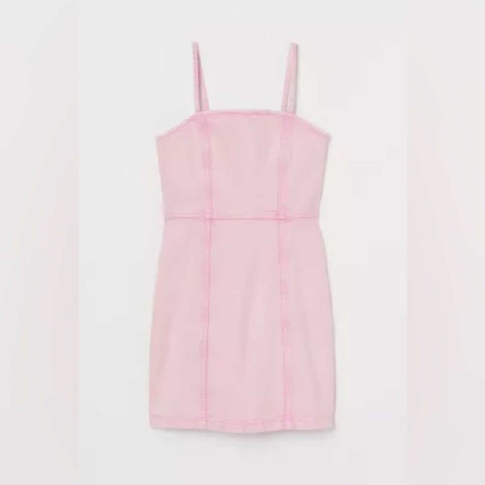 Pink Denim Mini Dress